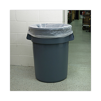Boardwalk High-Density Can Liners, 45 gal, 11 mic, 40" x 46", Natural, Perforated Roll, 25 Bags/Roll, 10 Rolls/Carton (BWK404614)