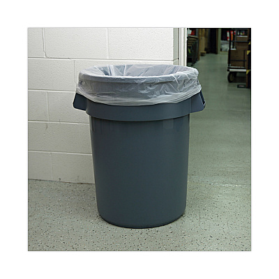Boardwalk High-Density Can Liners, 45 gal, 13 mic, 40" x 46", Natural, Perforated Roll, 25 Bags/Roll, 10 Rolls/Carton (BWK404616)
