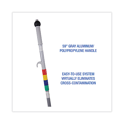 Boardwalk Bucketless Microfiber Mop System, 5 x 18 Blue Microfiber Head, 59" Gray Aluminum/Polypropylene Handle (BWKBWMS16MFM)