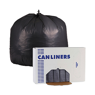 Boardwalk Linear Low Density Industrial Can Liners, 33 gal, 1.3 mil, 33" x 39", Gray, Flat Pack, 100/Carton (BWKG3339G)