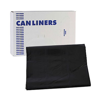 Boardwalk Linear Low Density Industrial Can Liners, 60 gal, 1.7 mil, 38" x 58", Black, Flat Pack, 100/Carton (BWKG3858HBL)