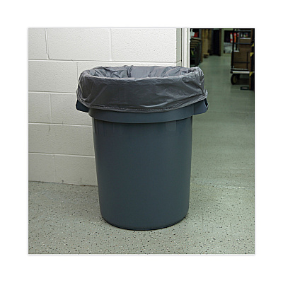 Boardwalk Linear Low Density Industrial Can Liners, 45 gal, 1.3 mil, 40" x 46", Gray, Flat Pack, 100/Carton (BWKG4046G)