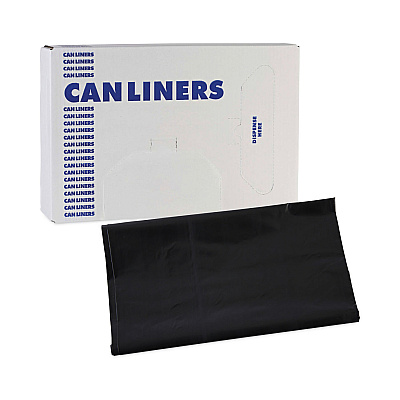 Boardwalk Linear Low Density Industrial Can Liners, 45 gal, 1.7 mil, 40" x 46", Black, Flat Pack, 100/Carton (BWKG4046HBL)