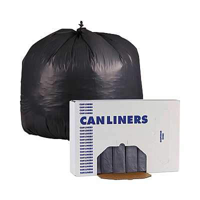 Boardwalk Linear Low Density Industrial Can Liners, 56 gal, 1.3 mil, 43" x 47", Gray, Flat Pack, 100/Carton (BWKG4347G)