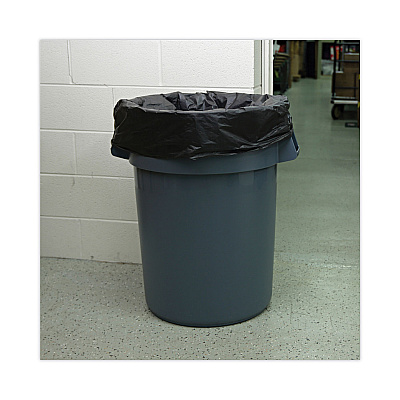 Boardwalk Linear Low Density Industrial Can Liners, 56 gal, 1.7 mil, 43" x 47", Black, Flat Pack, 100/Carton (BWKG4347HBL)