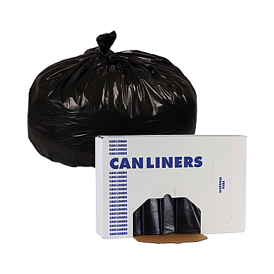Boardwalk Linear Low Density Industrial Can Liners, 56 gal, 1.7 mil, 43" x 47", Black, Flat Pack, 100/Carton (BWKG4347HBL)