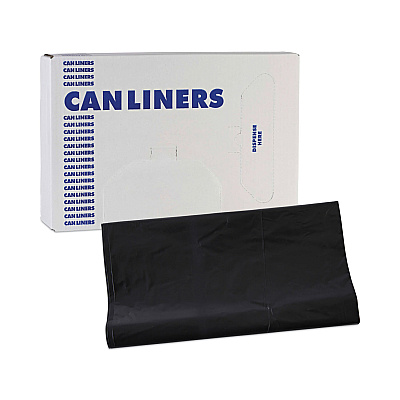 Boardwalk Linear Low Density Industrial Can Liners, 56 gal, 1.7 mil, 43" x 47", Black, Flat Pack, 100/Carton (BWKG4347HBL)