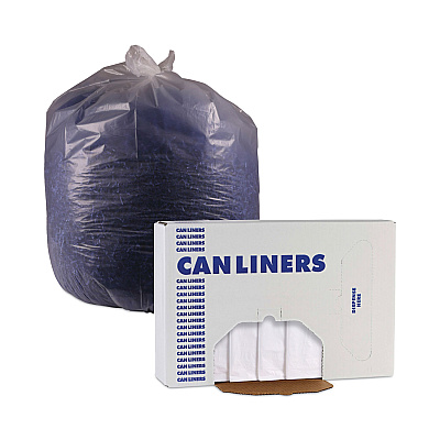 Boardwalk High Density Industrial Can Liners Flat Pack, 33 gal, 16 mic, 33" x 40", Natural, Flat Pack, 200/Carton (BWKH3340S)