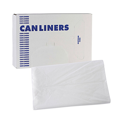 Boardwalk High Density Industrial Can Liners Flat Pack, 45 gal, 16 mic, 40" x 48", Natural, Flat Pack, 200/Carton (BWKH4048S)
