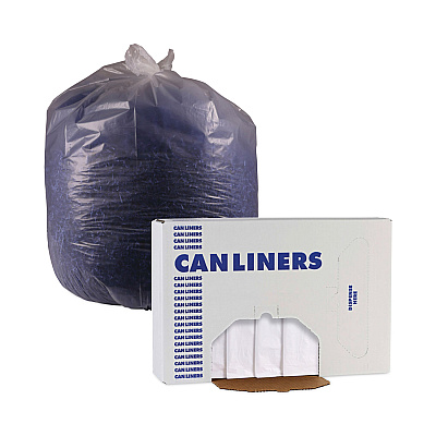 Boardwalk High Density Industrial Can Liners Flat Pack, 56 gal, 16 mic, 43" x 48", Natural, Flat Pack, 200/Carton (BWKH4348S)