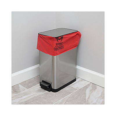 Boardwalk Linear Low Density Health Care Trash Can Liners, 16 gal, 1.3 mil, 24" x 32", Red, Flat Pack, 250/Carton (BWKIW2432R)