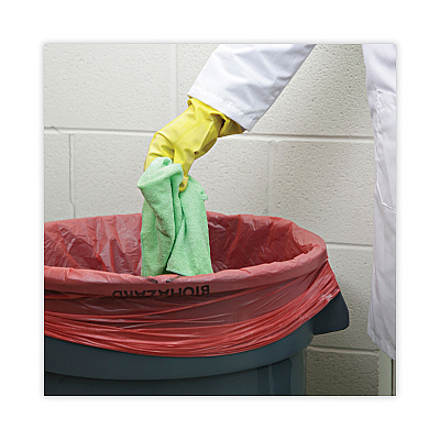 Boardwalk Linear Low Density Health Care Trash Can Liners, 45 gal, 1.3 mil, 40" x 46", Red, Flat Pack, 100/Carton (BWKIW4046R)