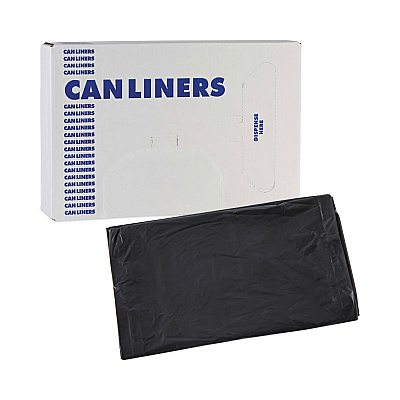 Boardwalk Linear Low Density Industrial Can Liners, 30 gal, 0.65 mil, 30" x 36", Black, Flat Pack, 200/Carton (BWKL3036H)
