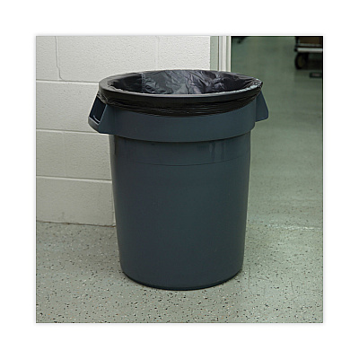 Boardwalk Linear Low Density Industrial Can Liners, 33 gal, 0.6 mil, 33" x 39", Black, Flat Pack, 200/Carton (BWKL3339H)