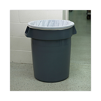 Boardwalk High Density Industrial Can Liners Coreless Rolls, 33 gal, 16 mic, 33" x 40", Natural, Perforated, 25 Bags/Roll, 10 Rolls/CT (BWKRH3340S)