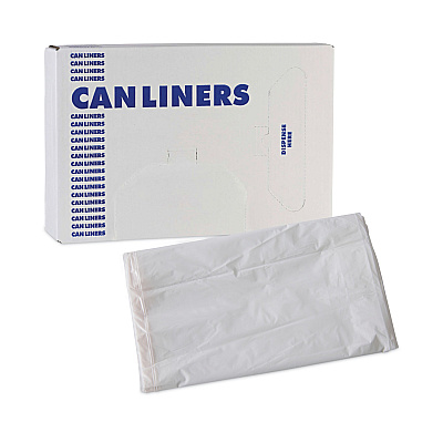 Boardwalk Linear Low Density Industrial Can Liners, 30 gal, 0.7 mil, 30" x 36", White, Flat Pack, 200/Carton (BWKVW3036X)