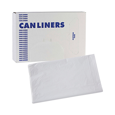 Boardwalk Linear Low Density Industrial Can Liners, 33 gal, 0.9 mil, 33" x 39", White, Flat Pack, 100/Carton (BWKW3339X)