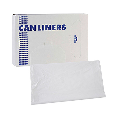 Boardwalk Linear Low Density Industrial Can Liners, 45 gal, 0.9 mil, 40" x 46", White, Flat Pack, 100/Carton (BWKW4046X)