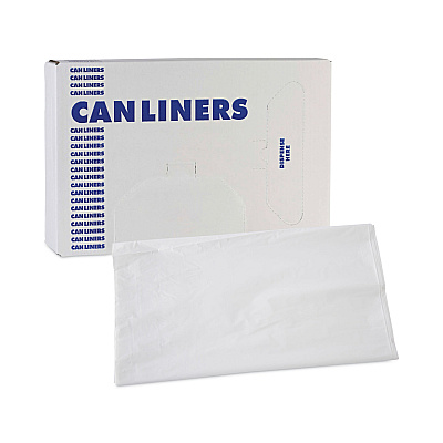 Boardwalk Linear Low Density Industrial Can Liners, 56 gal, 0.9 mil, 43" x 47", White, Flat Pack, 100/Carton (BWKW4347X)