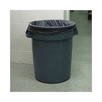 Boardwalk Round Waste Receptacle, 32 gal, Linear-Low-Density Polyethylene, Gray (BWK32GLWRGRA)