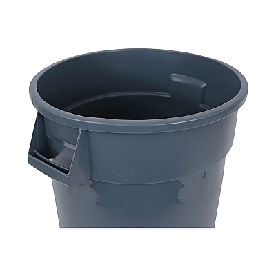 Boardwalk Round Waste Receptacle, 32 gal, Linear-Low-Density Polyethylene, Gray (BWK32GLWRGRA)