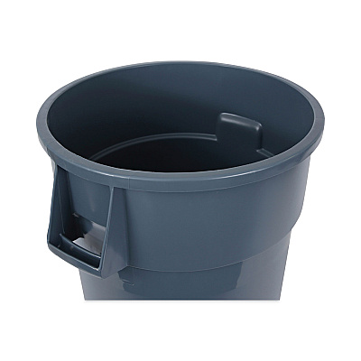 Boardwalk Round Waste Receptacle, 44 gal, Plastic, Gray (BWK44GLWRGRA)