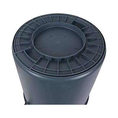 Boardwalk Round Waste Receptacle, 44 gal, Plastic, Gray (BWK44GLWRGRA)