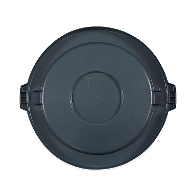 Boardwalk Lids For 44 Gal Waste Receptacles, Flat-Top, Round, Plastic Gray (BWK44GLWRLIDGRA)