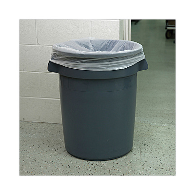 Boardwalk Low-Density Waste Can Liners, 30 gal, 0.5 mil, 30" x 36", White, Perforated Roll, 10 Bags/Roll, 20 Rolls/Carton (BWK511)