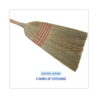 Boardwalk Parlor Broom, Corn Fiber Bristles, 55" Overall Length, Natural, 12/Carton (BWK926CCT)