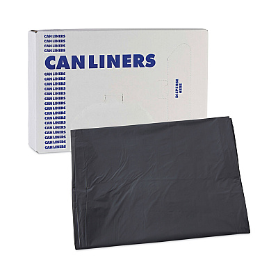 Boardwalk Linear Low Density Industrial Can Liners, 60 gal, 1.1 mil, 38" x 58", Gray, Flat Pack, 100/Carton (BWK3858GREY)