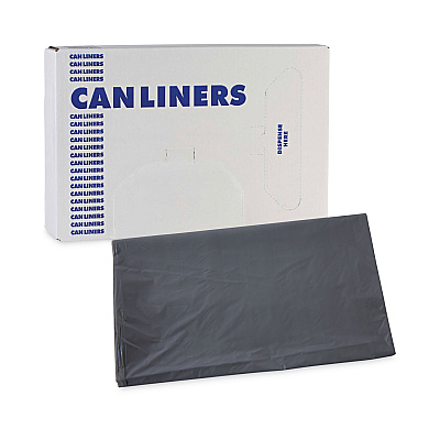 Boardwalk Linear Low Density Industrial Can Liners, 45 gal, 1.1 mil, 40" x 46", Gray, Flat Pack, 100/Carton (BWK4046GREY)