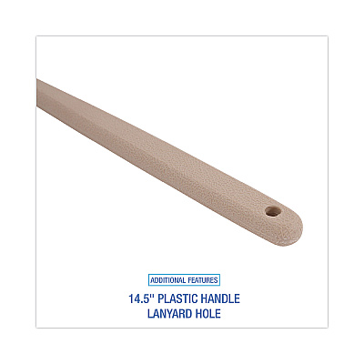 Boardwalk Utility Brush, Cream Nylon Bristles, 5.5" Brush, 14.5" Tan Plastic Handle (BWK4420)