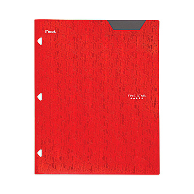 Five Star Two-Pocket Stay-Put Plastic Folder, 11 x 8.5, Assorted, 4/Pack (MEA38049)