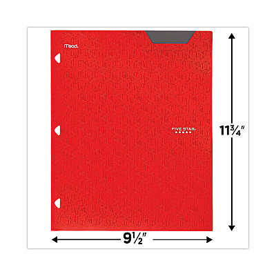 Five Star Two-Pocket Stay-Put Plastic Folder, 11 x 8.5, Assorted, 4/Pack (MEA38049)