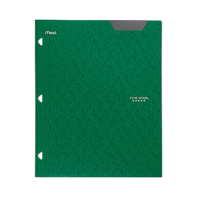 Five Star Two-Pocket Stay-Put Plastic Folder, 11 x 8.5, Assorted, 4/Pack (MEA38049)