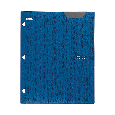 Five Star Two-Pocket Stay-Put Plastic Folder, 11 x 8.5, Assorted, 4/Pack (MEA38049)