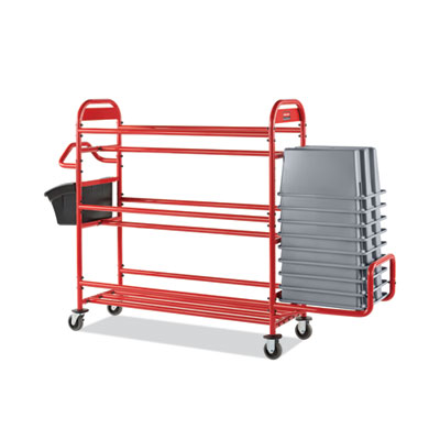 Tote Picking Cart Storage Bracket, For Use w/Rubbermaid Commercial Tote Picking Cart, Tubular Steel, 18.5 x 21.7 x 13.9, Red (RCP2144270)