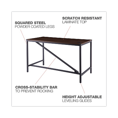 Alera Industrial Series Table Desk, 47.25" x 23.63" x 29.5", Modern Walnut (ALELTD4824WA)