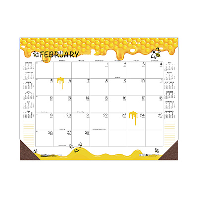 House of Doolittle Recycled Honeycomb Desk Pad Calendar, Honeycomb Artwork, 18.5 x 13, White/Multicolor Sheets, 12-Month (Jan to Dec): 2026 (1566)