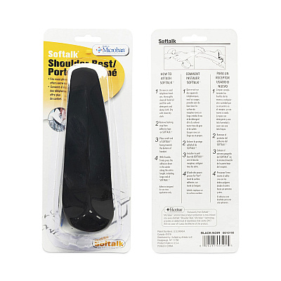 Softalk Standard Telephone Shoulder Rest, 2.63 x 7.5 x 2.25, Black (SOF101M)