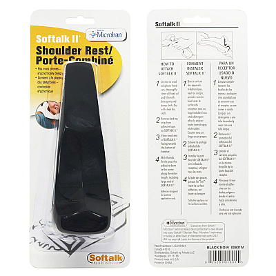 Softalk II Telephone Shoulder Rest, 2 x 6.75 x 2.5, Black (SOF801M)