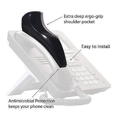 Softalk II Telephone Shoulder Rest, 2 x 6.75 x 2.5, Black (SOF801M)