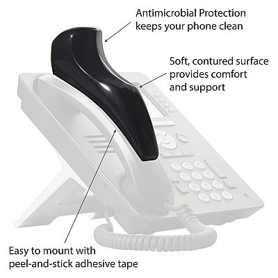 Softalk II Telephone Shoulder Rest, 2 x 6.75 x 2.5, Black (SOF801M)