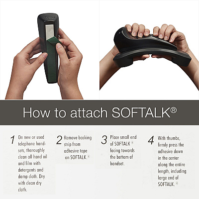 Softalk II Telephone Shoulder Rest, 2 x 6.75 x 2.5, Black (SOF801M)