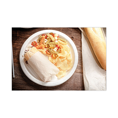 Pactiv Evergreen EarthChoice Pressware Compostable Dinnerware, Plate, 9" dia, White, 450/Carton (PCTPSP09EC)