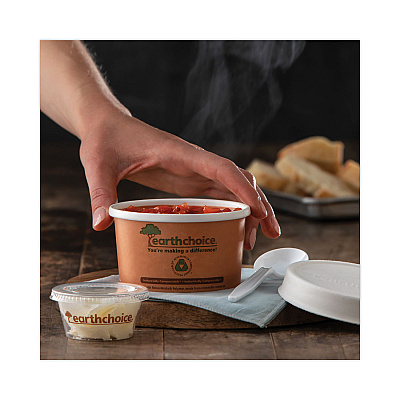 Pactiv Evergreen EarthChoice Compostable Soup Cup Lid, For 8-16 oz Soup Cups, 4" Diameter, Natural, Sugarcane, 500/Carton (PCTLMC81216EC)