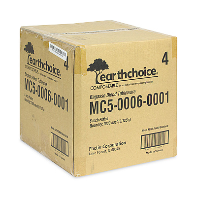 Pactiv Evergreen EarthChoice Compostable Fiber-Blend Bagasse Dinnerware, Plate, 6" dia, Natural, 1,000/Carton (PCTMC500060001)