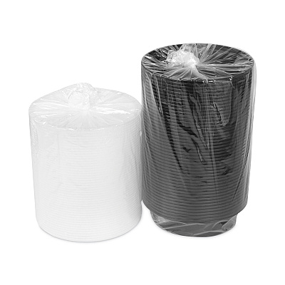 Pactiv Evergreen Newspring VERSAtainer Microwavable Containers, 24 oz, 7" Diameter, Black/Clear, Plastic, 150/Carton (PCTNC723B)