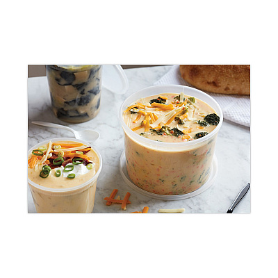 Pactiv Evergreen Newspring VERSAtainer Microwavable Containers, 12 oz, 4.5 x 5.5 x 1.75, Black/Clear, Plastic, 150/Carton (PCTNC818B)